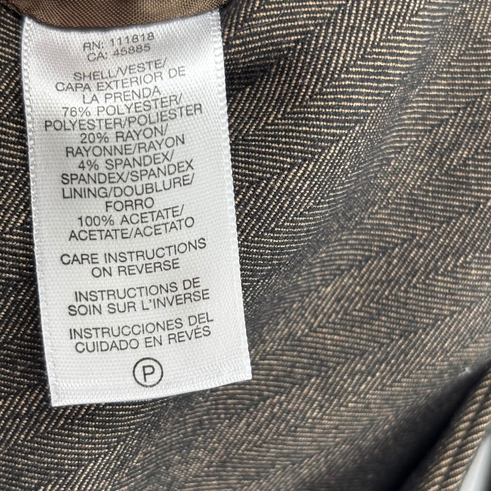 MICHAEL KORS Women Cropped Blazer Size 8 Brown 2-Button Professional Jacket - Picture 7 of 10